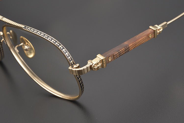 Chrome Hearts Style Aviators Glasses - Gothic Titanium Double Bridge Full Frame Glasses - HP eyeglasses