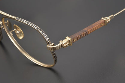 Chrome Hearts Style Aviators Glasses - Gothic Titanium Double Bridge Full Frame Glasses - HP eyeglasses