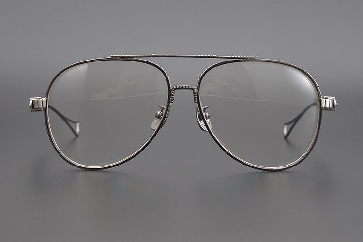 Chrome Hearts Style Aviators Glasses - Gothic Titanium Double Bridge Full Frame Glasses - HP eyeglasses
