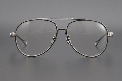 Chrome Hearts Style Aviators Glasses - Gothic Titanium Double Bridge Full Frame Glasses - HP eyeglasses