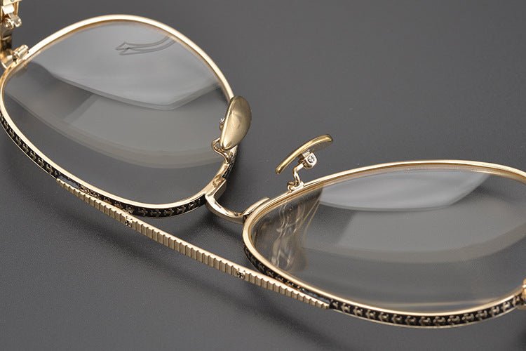 Chrome Hearts Style Aviators Glasses - Gothic Titanium Double Bridge Full Frame Glasses - HP eyeglasses