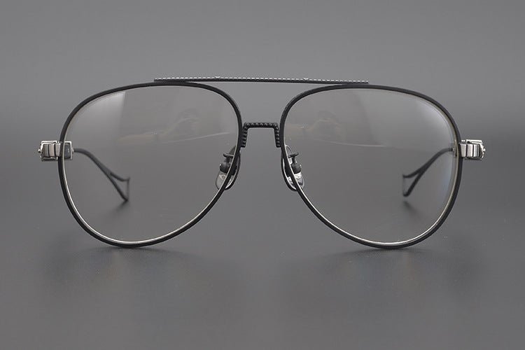 Chrome Hearts Style Aviators Glasses - Gothic Titanium Double Bridge Full Frame Glasses - HP eyeglasses
