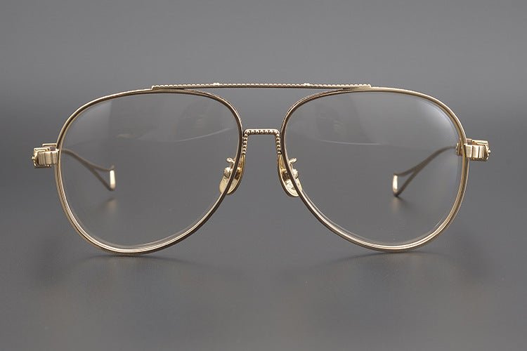 Chrome Hearts Style Aviators Glasses - Gothic Titanium Double Bridge Full Frame Glasses - HP eyeglasses