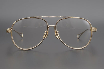 Chrome Hearts Style Aviators Glasses - Gothic Titanium Double Bridge Full Frame Glasses - HP eyeglasses