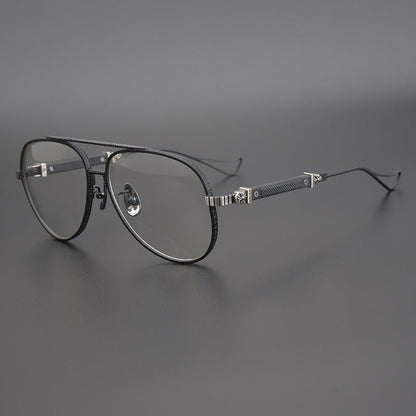 Chrome Hearts Style Aviators Glasses - Gothic Titanium Double Bridge Full Frame Glasses - HP eyeglasses
