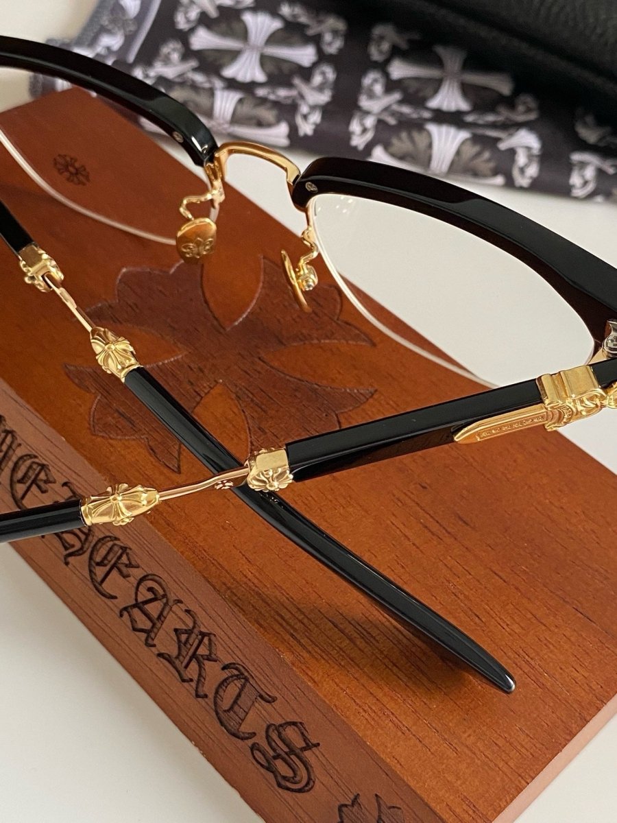 Chrome Hearts - Style Browline Glasses Acetate Half Rim Eyeglasses Designer Optical Frame Semi Rimless Prescription Glasses EVAGILIST - HP eyeglasses