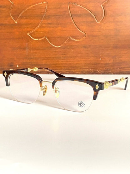Chrome Hearts - Style Browline Glasses Acetate Half Rim Eyeglasses Designer Optical Frame Semi Rimless Prescription Glasses EVAGILIST - HP eyeglasses