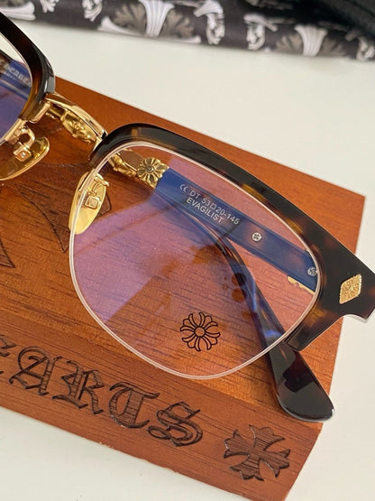 Chrome Hearts - Style Browline Glasses Acetate Half Rim Eyeglasses Designer Optical Frame Semi Rimless Prescription Glasses EVAGILIST - HP eyeglasses