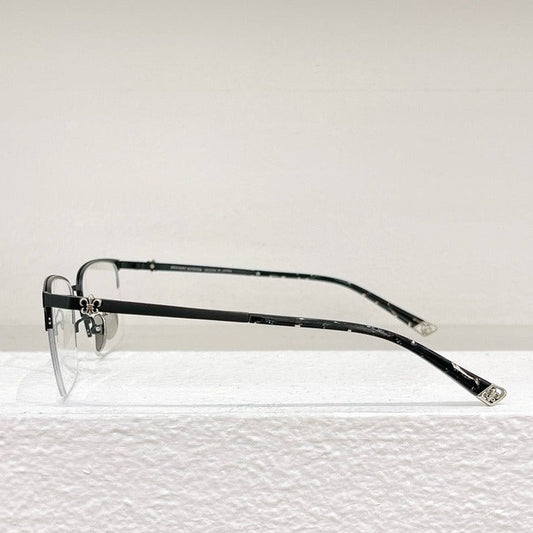 Chrome Hearts - Style Browline Glasses Square Half Rim Eyeglasses Frame Browline Prescription Glasses for Men Women CH8265 - HP eyeglasses