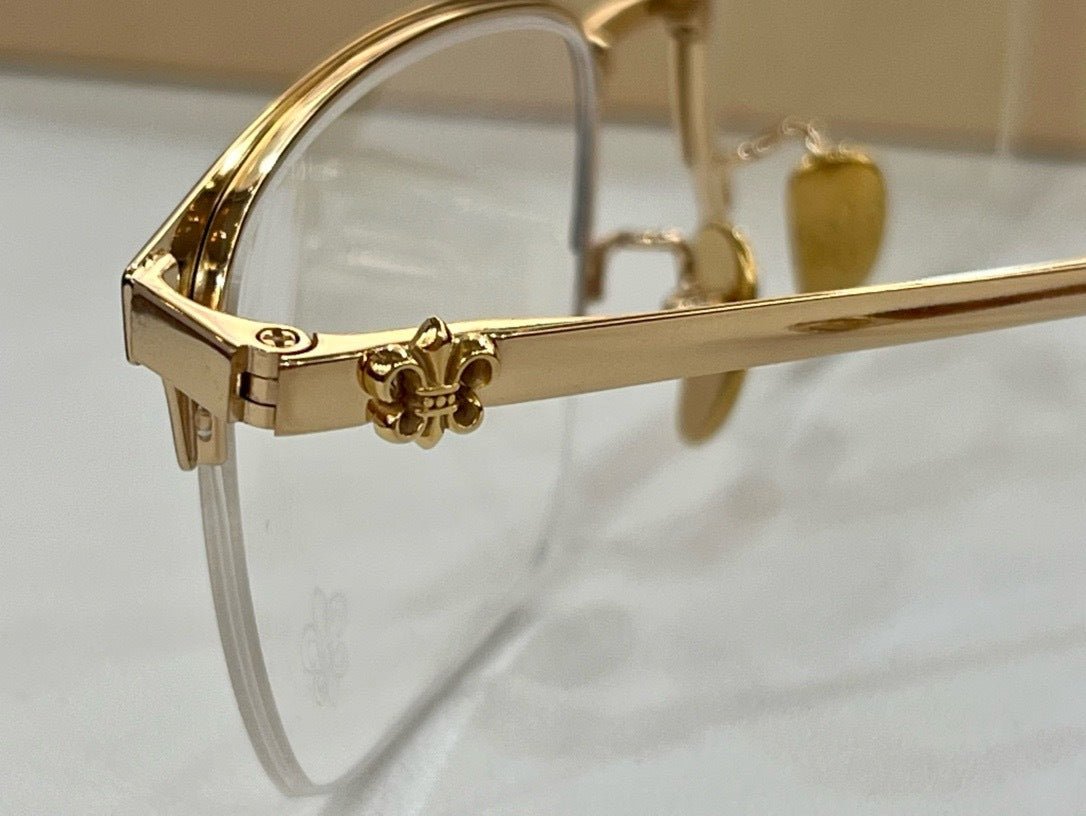 Chrome Hearts - Style Browline Glasses Square Half Rim Eyeglasses Frame Browline Prescription Glasses for Men Women CH8265 - HP eyeglasses