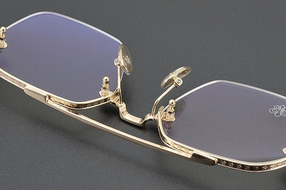 Chrome Hearts Style CH8189 Titanium Aviator Glasses – Half Rim Geometric Rectangle Frames with Double Bridge for Men & Women - HP eyeglasses