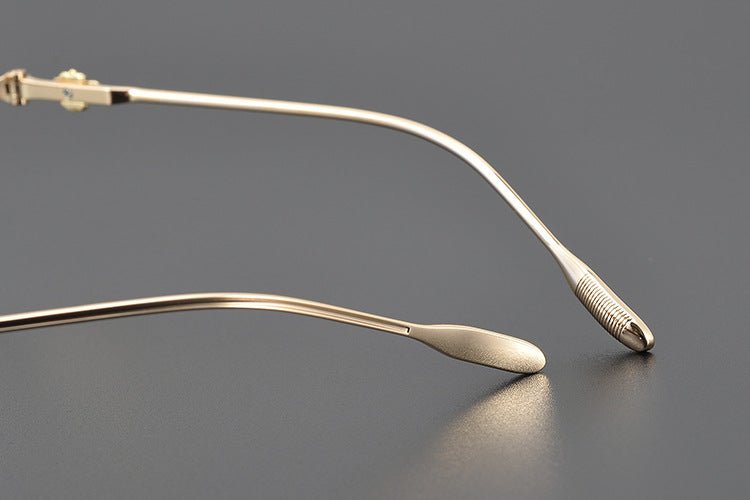 Chrome Hearts Style CH8189 Titanium Aviator Glasses – Half Rim Geometric Rectangle Frames with Double Bridge for Men & Women - HP eyeglasses