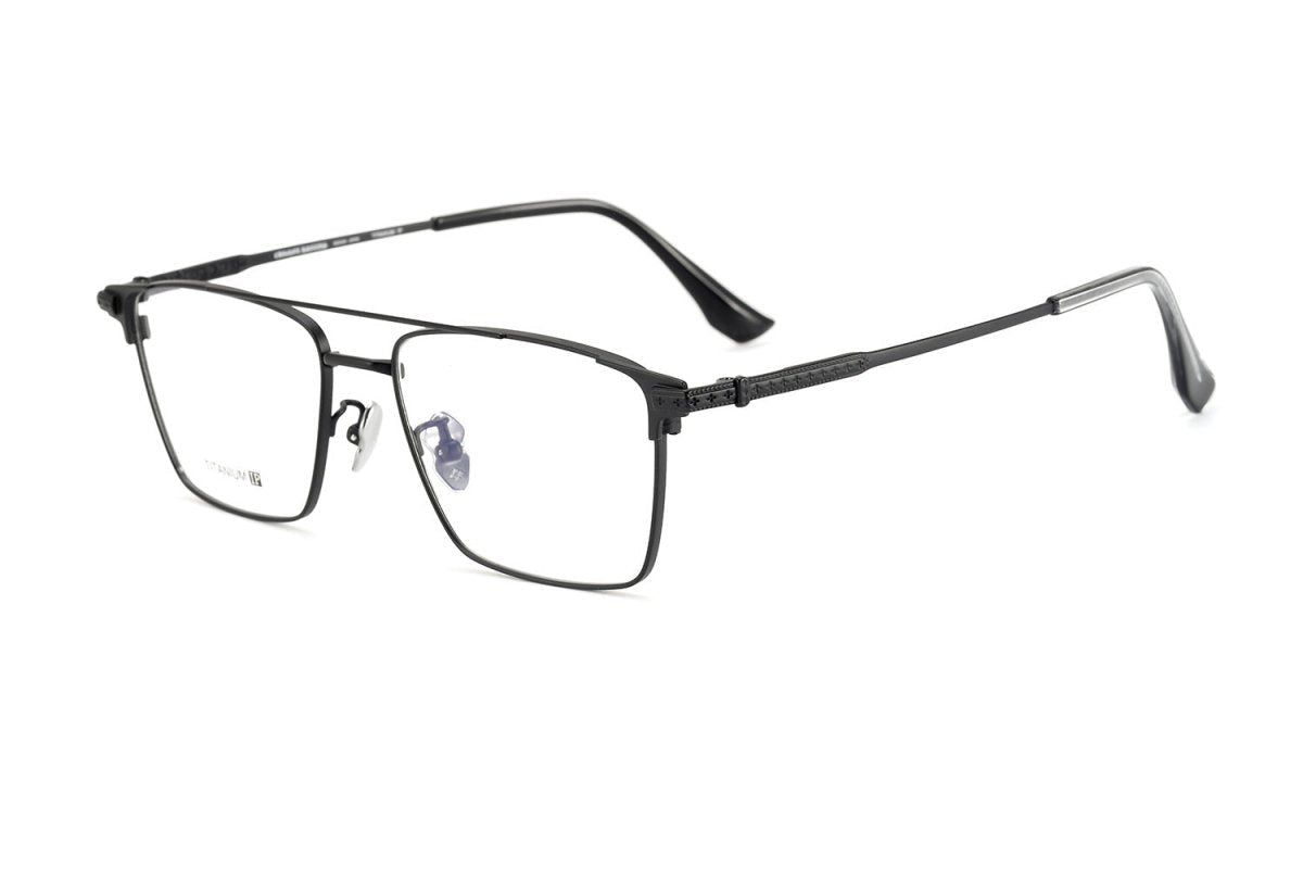 Chrome Hearts-Style Double Bridge Titanium Glasses Square Eyeglasses Lightweight Full Rim Prescription Frame CH5401 - HP eyeglasses
