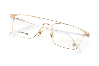 Chrome Hearts-Style Double Bridge Titanium Glasses Square Eyeglasses Lightweight Full Rim Prescription Frame CH5401 - HP eyeglasses