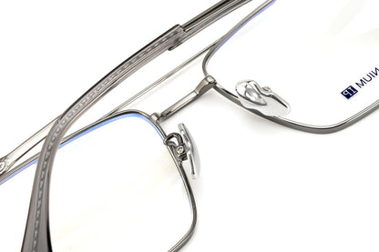Chrome Hearts-Style Double Bridge Titanium Glasses Square Eyeglasses Lightweight Full Rim Prescription Frame CH5401 - HP eyeglasses