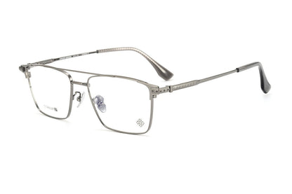 Chrome Hearts-Style Double Bridge Titanium Glasses Square Eyeglasses Lightweight Full Rim Prescription Frame CH5401 - HP eyeglasses