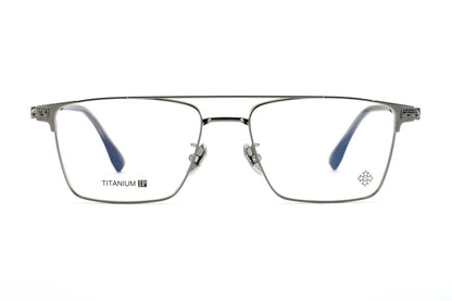 Chrome Hearts-Style Double Bridge Titanium Glasses Square Eyeglasses Lightweight Full Rim Prescription Frame CH5401 - HP eyeglasses