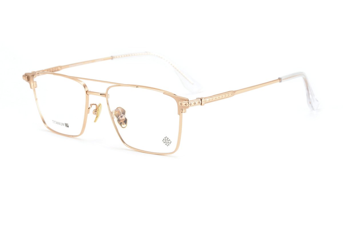 Chrome Hearts-Style Double Bridge Titanium Glasses Square Eyeglasses Lightweight Full Rim Prescription Frame CH5401 - HP eyeglasses