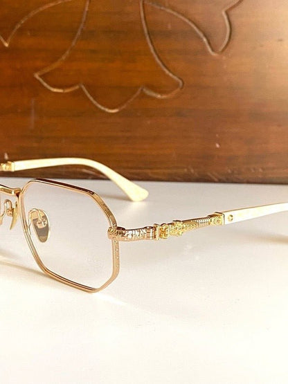 Chrome Hearts - Style Full Rim Titanium Glasses Polygon Eyeglasses Lightweight Designer Optical Frame Prescription Glasses CH8303 - HP eyeglasses