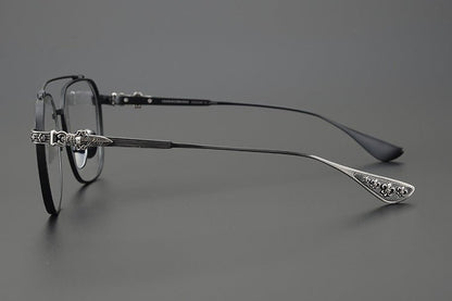 Chrome Hearts style Gothic Holy Dagger Aviator Glasses – Titanium Double Bridge Frame - CH8032 - HP eyeglasses