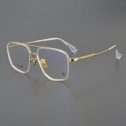 Chrome Hearts style Gothic Holy Dagger Retro Titanium Aviator Glasses – Gothic Double Bridge Frame - CH5513 - HP eyeglasses