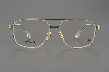 Chrome Hearts style Gothic Holy Dagger Retro Titanium Aviator Glasses – Gothic Double Bridge Frame - CH5513 - HP eyeglasses