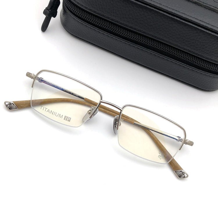 Chrome Hearts - Style Half Rim Titanium Eyeglasses – Ultra Lightweight Designer Business Optical Frame CH8031 - HP eyeglasses