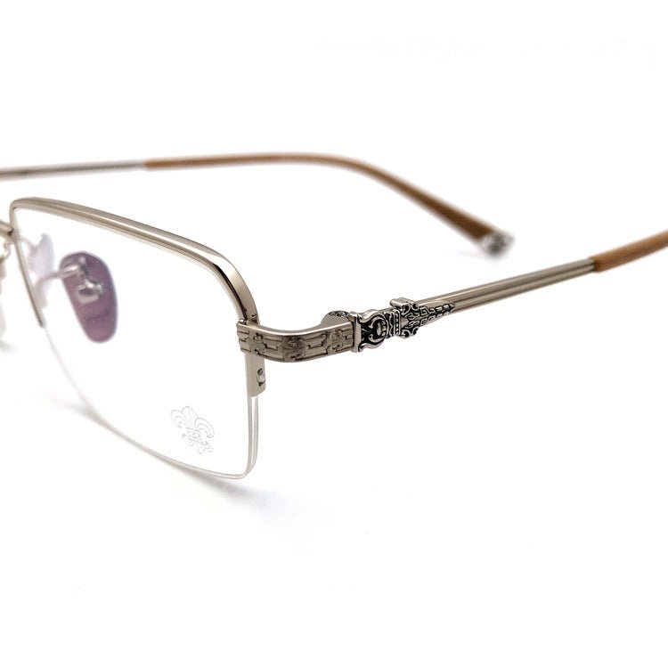 Chrome Hearts - Style Half Rim Titanium Eyeglasses – Ultra Lightweight Designer Business Optical Frame CH8031 - HP eyeglasses