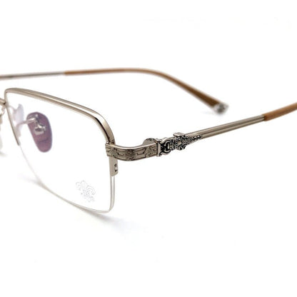 Chrome Hearts - Style Half Rim Titanium Eyeglasses – Ultra Lightweight Designer Business Optical Frame CH8031 - HP eyeglasses