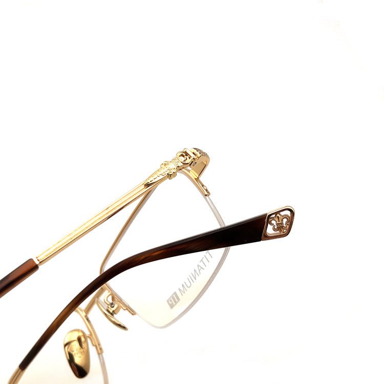 Chrome Hearts - Style Half Rim Titanium Eyeglasses – Ultra Lightweight Designer Business Optical Frame CH8031 - HP eyeglasses