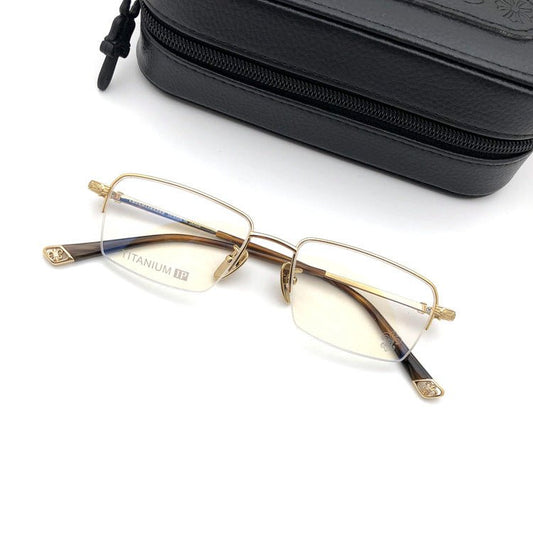 Chrome Hearts - Style Half Rim Titanium Eyeglasses – Ultra Lightweight Designer Business Optical Frame CH8031 - HP eyeglasses