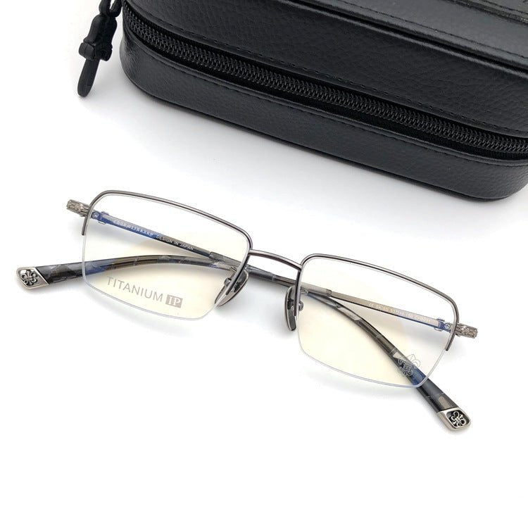 Chrome Hearts - Style Half Rim Titanium Eyeglasses – Ultra Lightweight Designer Business Optical Frame CH8031 - HP eyeglasses