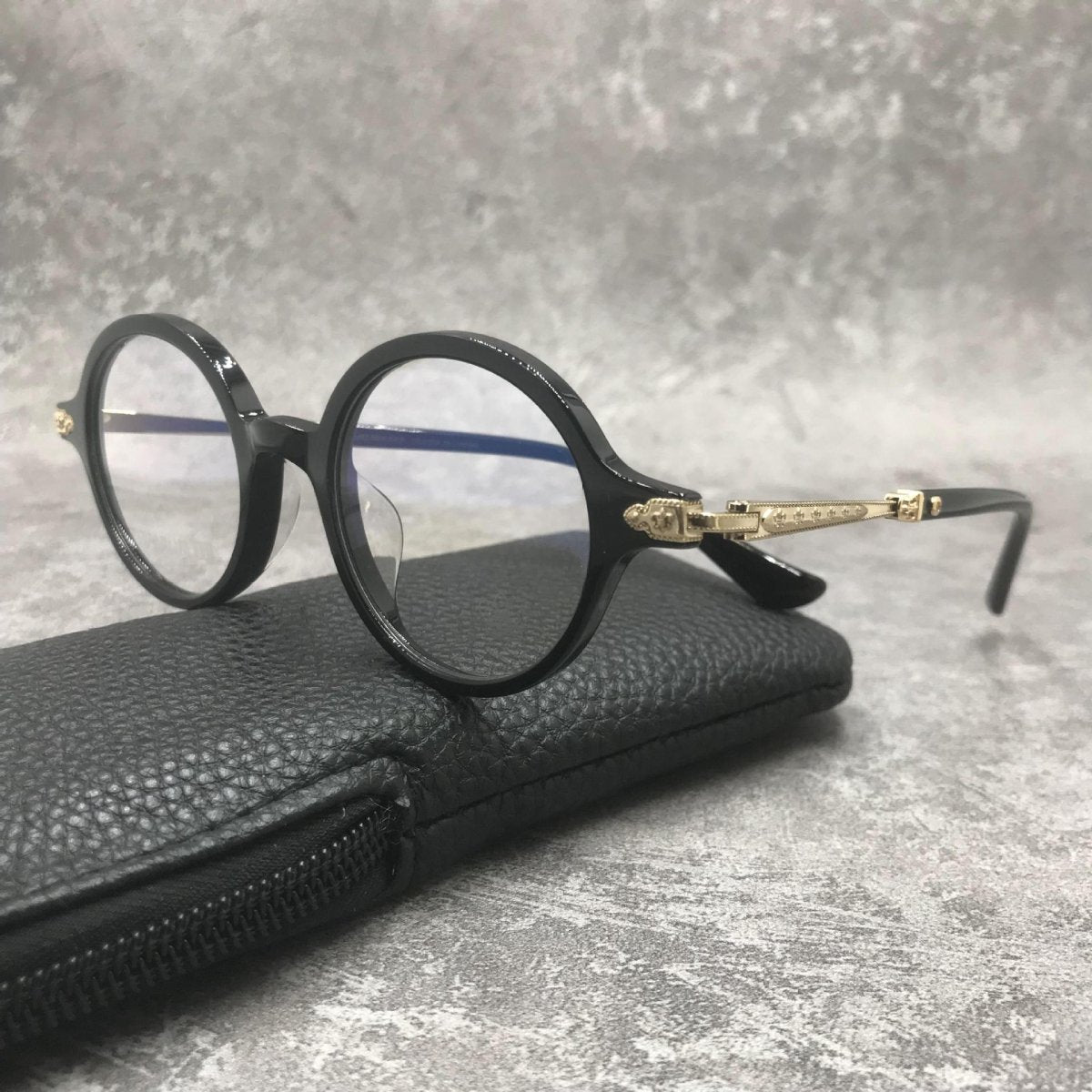 Chrome Hearts - Style Japanese Round Glasses Acetate Titanium Eyeglasses Retro Designer Optical Frame Unisex CH8165 - HP eyeglasses