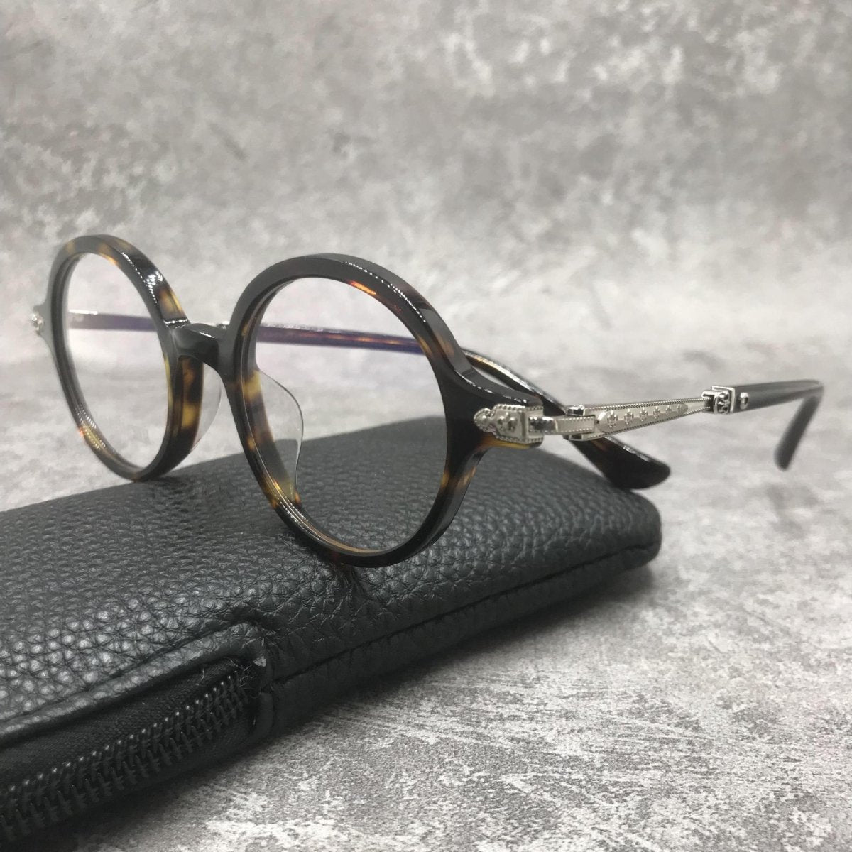 Chrome Hearts - Style Japanese Round Glasses Acetate Titanium Eyeglasses Retro Designer Optical Frame Unisex CH8165 - HP eyeglasses