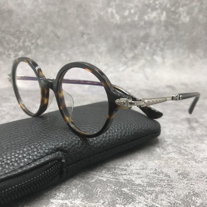 Chrome Hearts - Style Japanese Round Glasses Acetate Titanium Eyeglasses Retro Designer Optical Frame Unisex CH8165 - HP eyeglasses