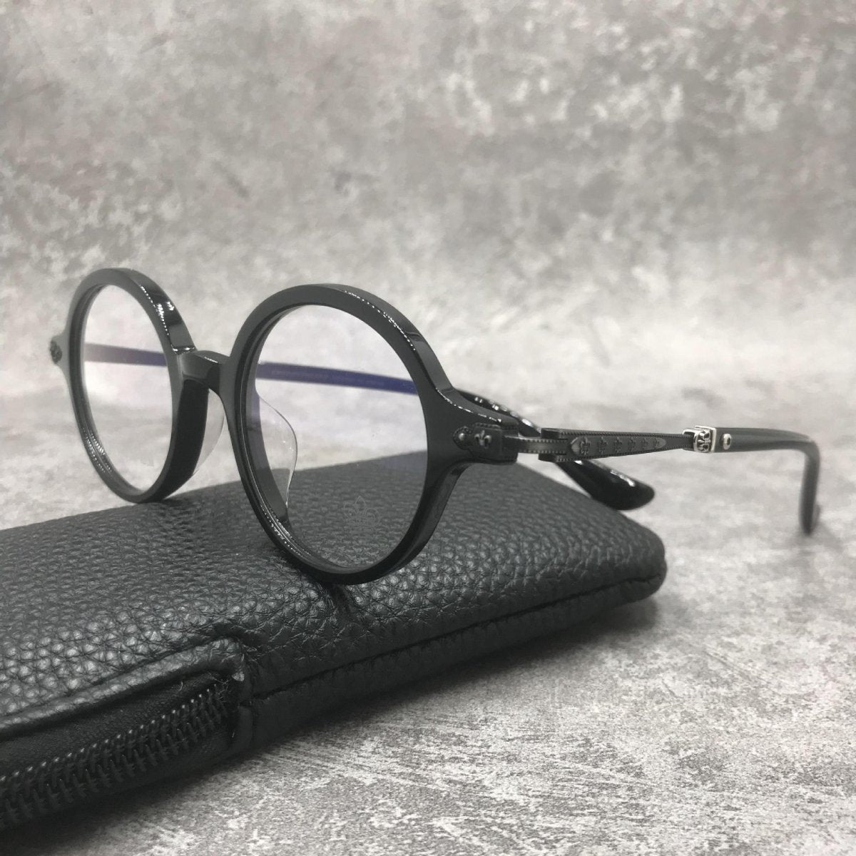 Chrome Hearts - Style Japanese Round Glasses Acetate Titanium Eyeglasses Retro Designer Optical Frame Unisex CH8165 - HP eyeglasses