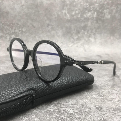 Chrome Hearts - Style Japanese Round Glasses Acetate Titanium Eyeglasses Retro Designer Optical Frame Unisex CH8165 - HP eyeglasses