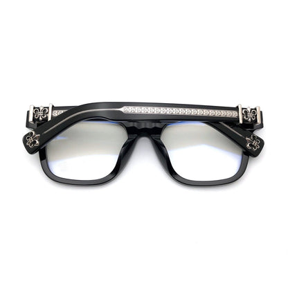 Chrome Hearts - Style Oversized Square Acetate Eyeglasses – Designer Full Rim Gothic Cross Optical Frame AMBIDXTROUS - HP eyeglasses
