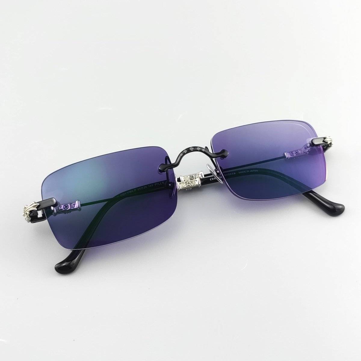 Chrome Hearts Style Pills iii Titanium Rimless Glasses | Lightweight Square Frames for Men - HP eyeglasses
