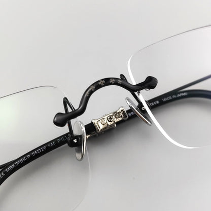 Chrome Hearts Style Pills iii Titanium Rimless Glasses | Lightweight Square Frames for Men - HP eyeglasses