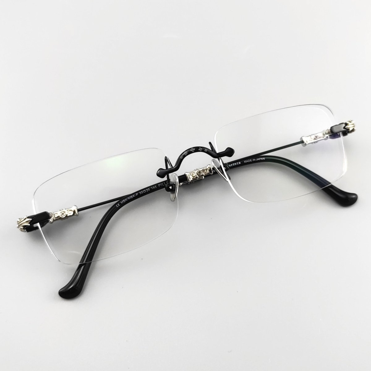 Chrome Hearts Style Pills iii Titanium Rimless Glasses | Lightweight Square Frames for Men - HP eyeglasses