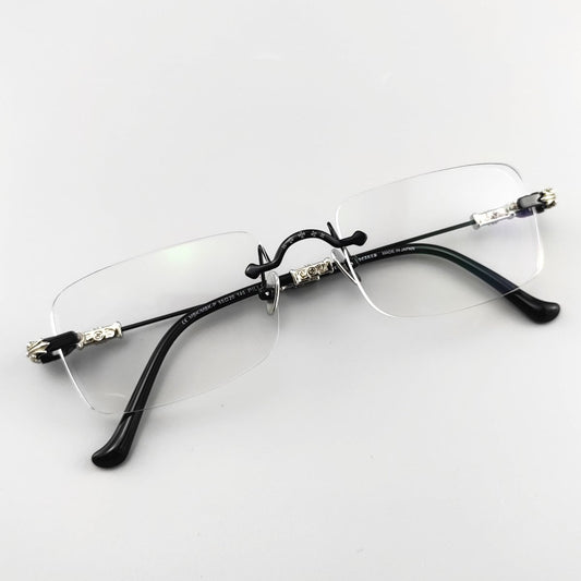Chrome Hearts Style Pills iii Titanium Rimless Glasses | Lightweight Square Frames for Men - HP eyeglasses
