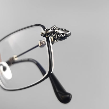 Chrome Hearts Style Punk Gothic Titanium Glasses Frames | CH8201 Business Square Pure Titanium Eyeglasses for Men & Women - HP eyeglasses