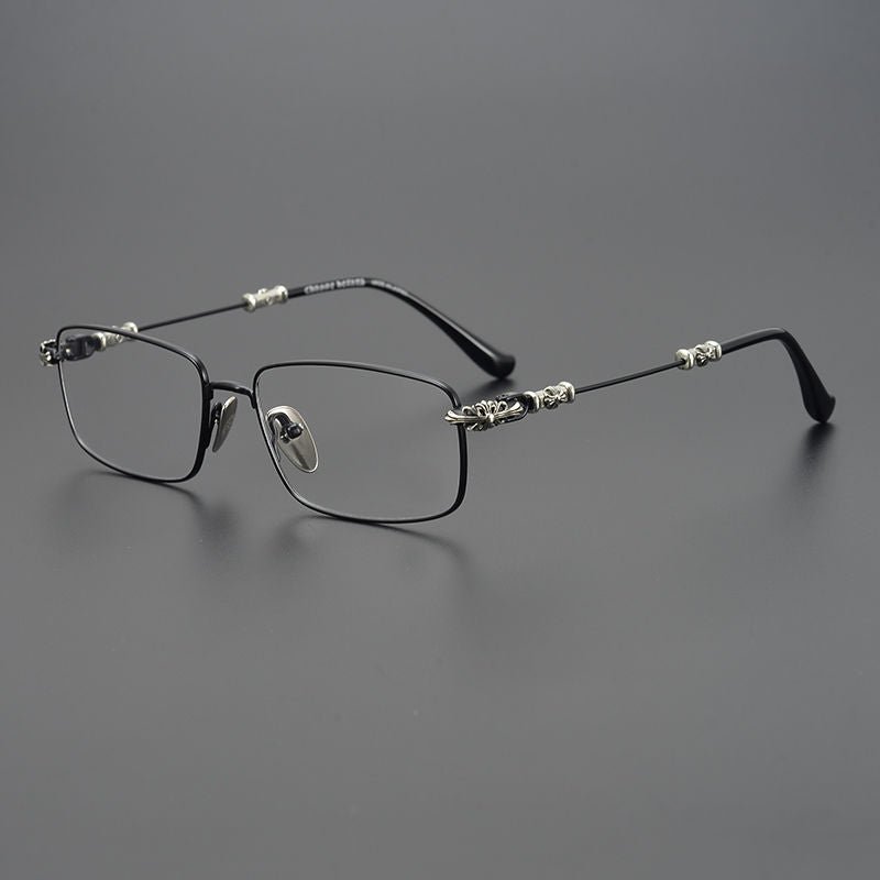 Chrome Hearts Style Punk Gothic Titanium Glasses Frames | CH8201 Business Square Pure Titanium Eyeglasses for Men & Women - HP eyeglasses