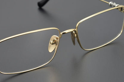 Chrome Hearts Style Punk Gothic Titanium Glasses Frames | CH8201 Business Square Pure Titanium Eyeglasses for Men & Women - HP eyeglasses