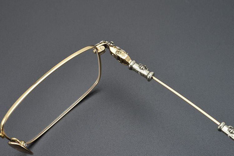 Chrome Hearts Style Punk Gothic Titanium Glasses Frames | CH8201 Business Square Pure Titanium Eyeglasses for Men & Women - HP eyeglasses