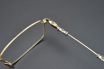 Chrome Hearts Style Punk Gothic Titanium Glasses Frames | CH8201 Business Square Pure Titanium Eyeglasses for Men & Women - HP eyeglasses