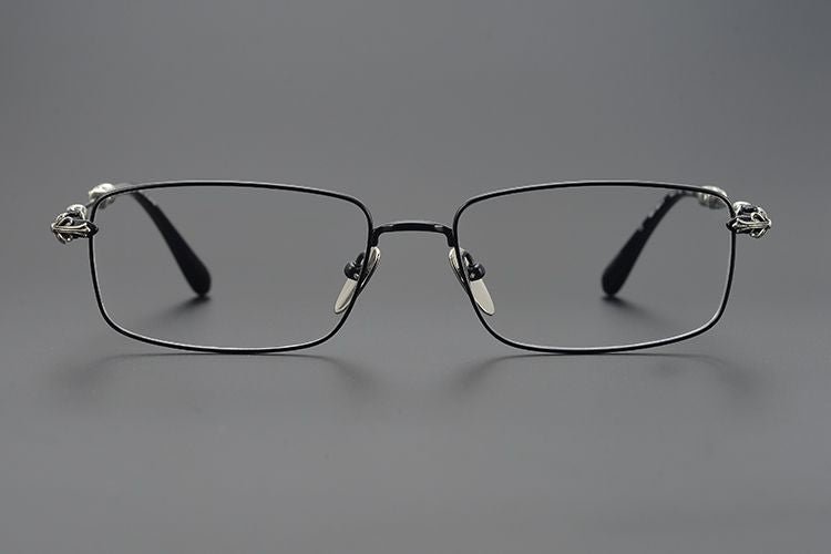 Chrome Hearts Style Punk Gothic Titanium Glasses Frames | CH8201 Business Square Pure Titanium Eyeglasses for Men & Women - HP eyeglasses