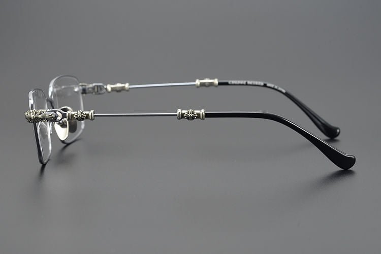 Chrome Hearts Style Punk Gothic Titanium Glasses Frames | CH8201 Business Square Pure Titanium Eyeglasses for Men & Women - HP eyeglasses