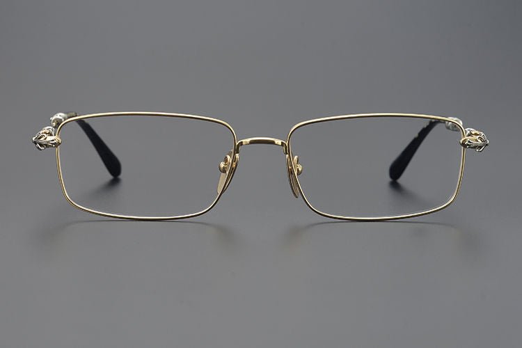 Chrome Hearts Style Punk Gothic Titanium Glasses Frames | CH8201 Business Square Pure Titanium Eyeglasses for Men & Women - HP eyeglasses